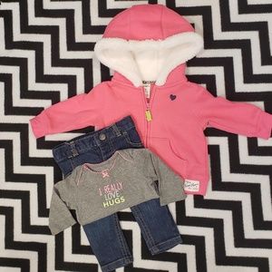 Carter's 3-Piece Outfit w/Sherpa Lined Hoodie